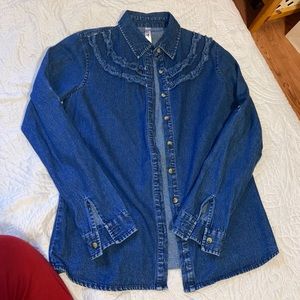 Cowboy frayed jean shirt